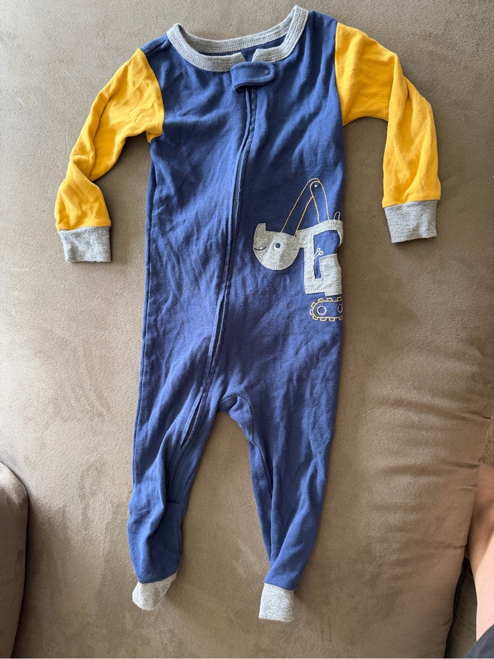 Carter Baby Boys Navy and Yellow One-Piece Sleeper